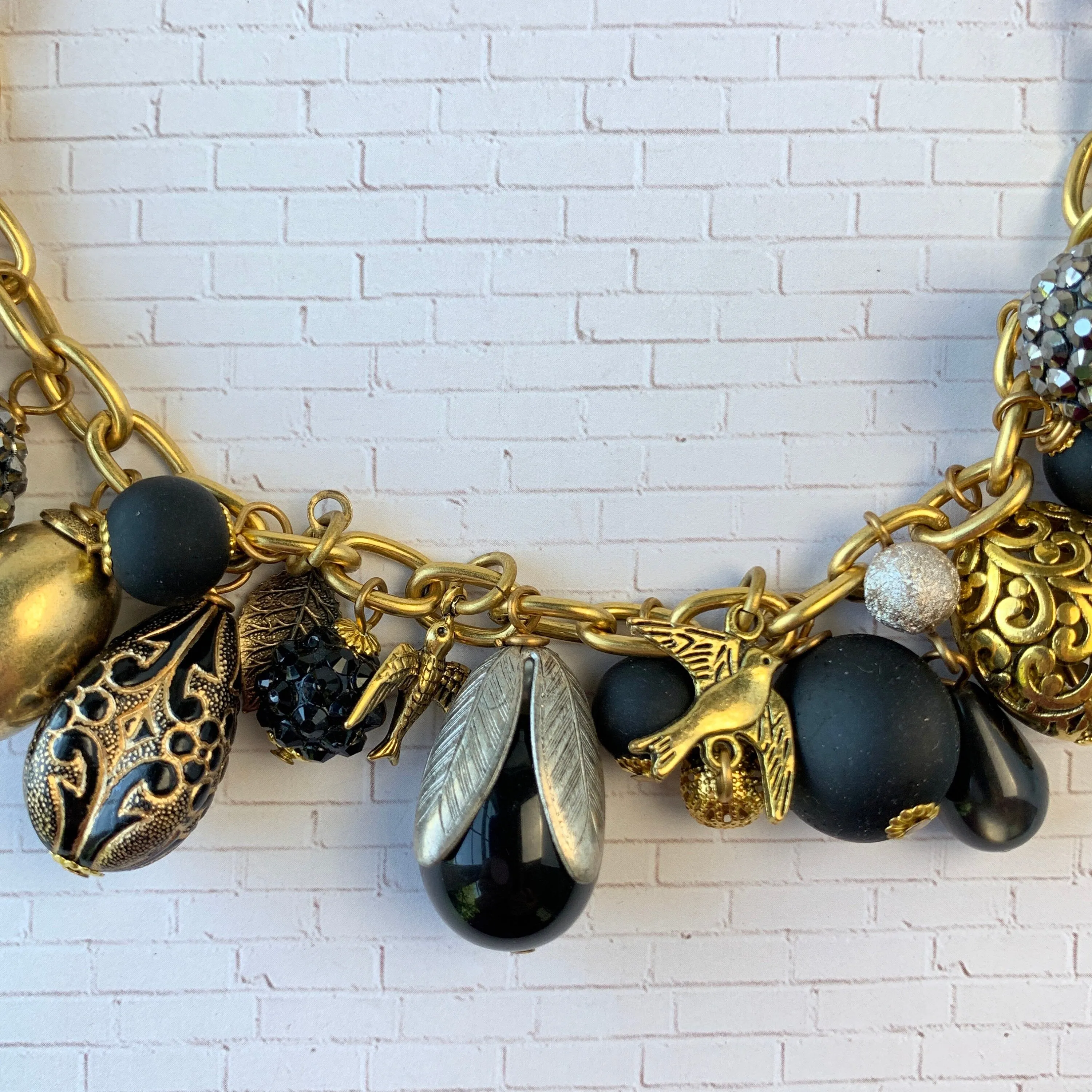 Noir Bauble Charm Necklace