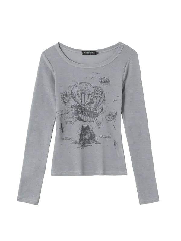Nvuvu Long Sleeve Tulle Anime T-Shirt