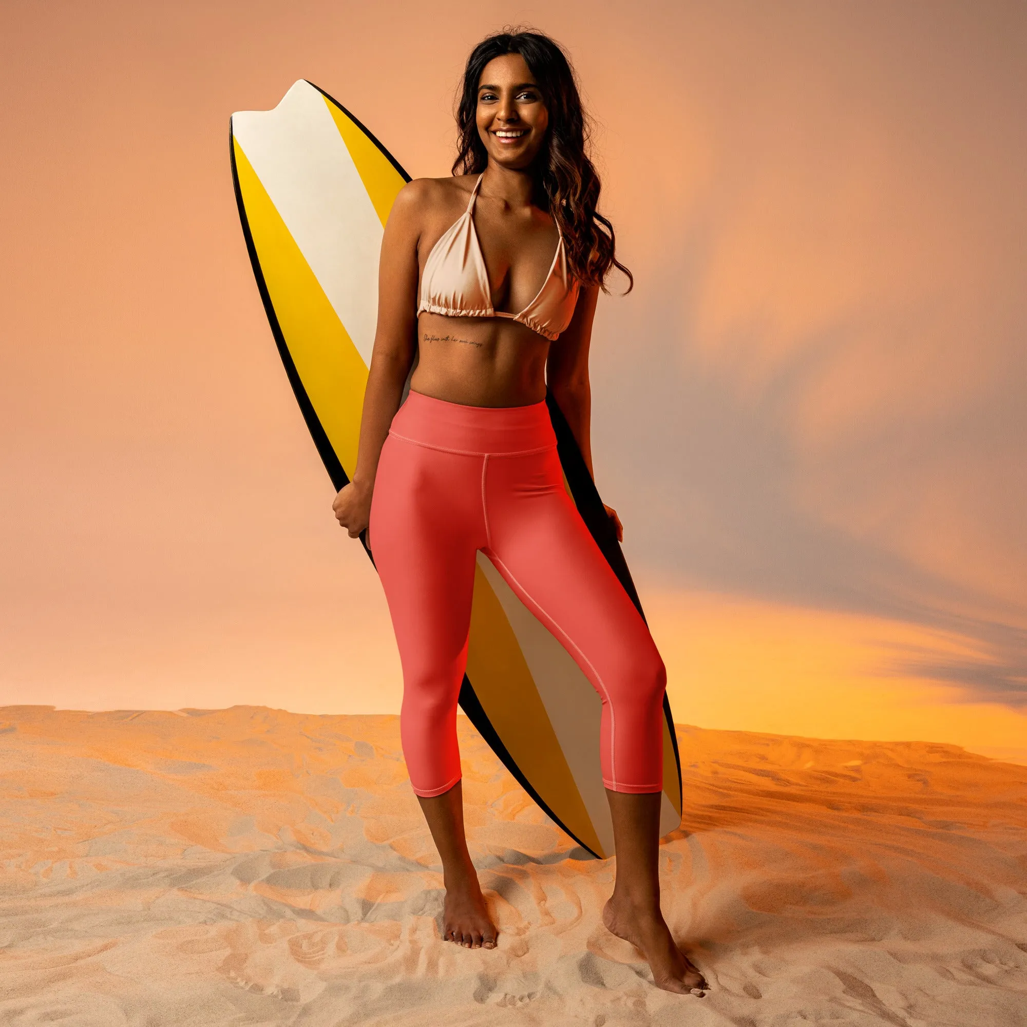 Orange Kiss Yoga Capri Leggings | Sports Capri Leggings, lioness-love