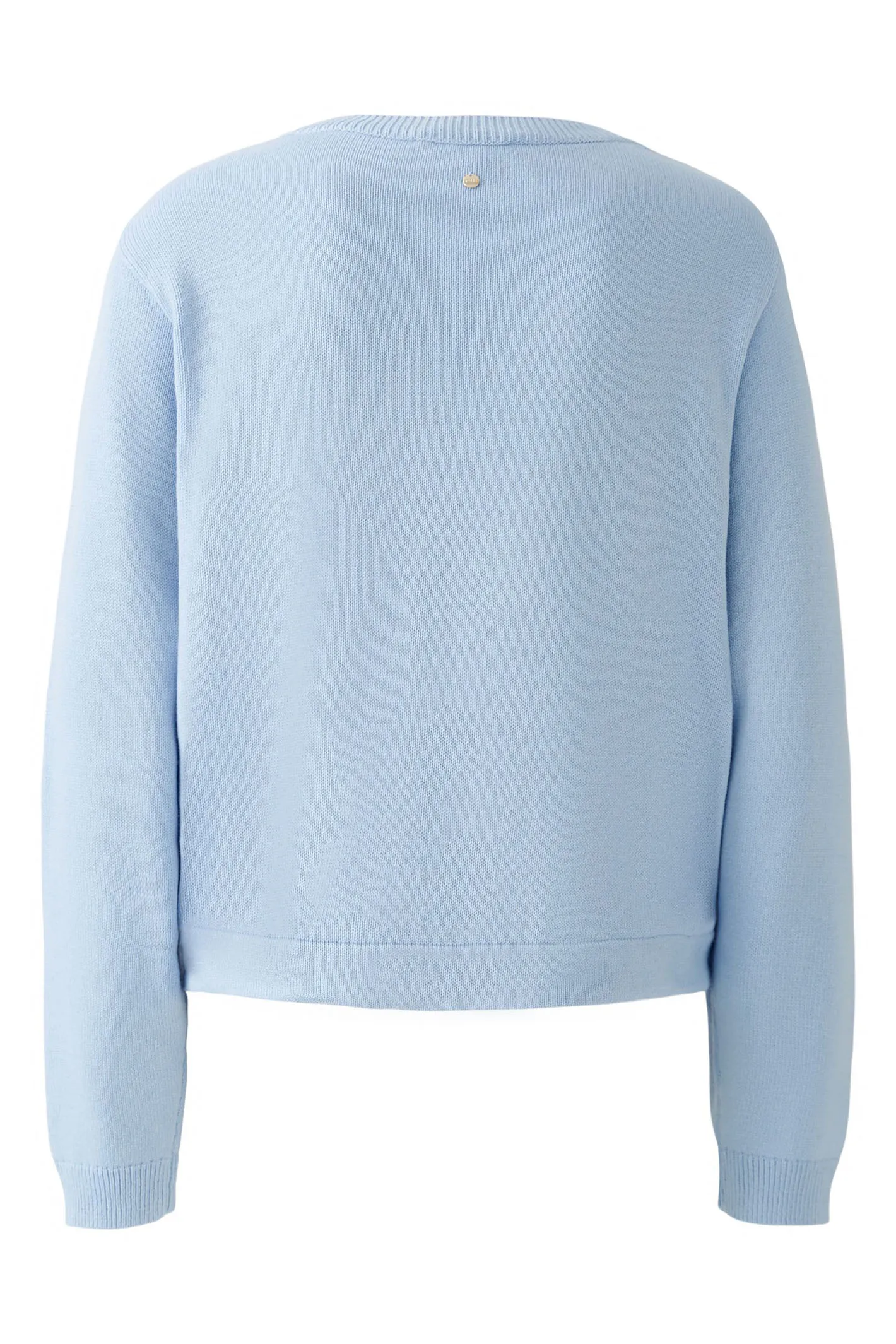 Oui 91878 Powder Blue Wide Neck Drawstring Waist Jumper