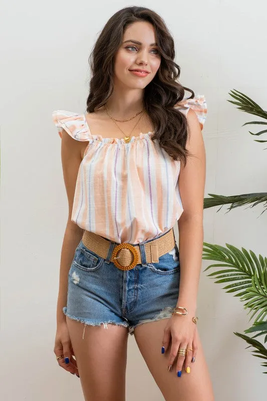 Peaches Stripe Top