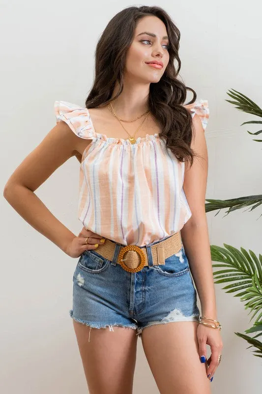 Peaches Stripe Top