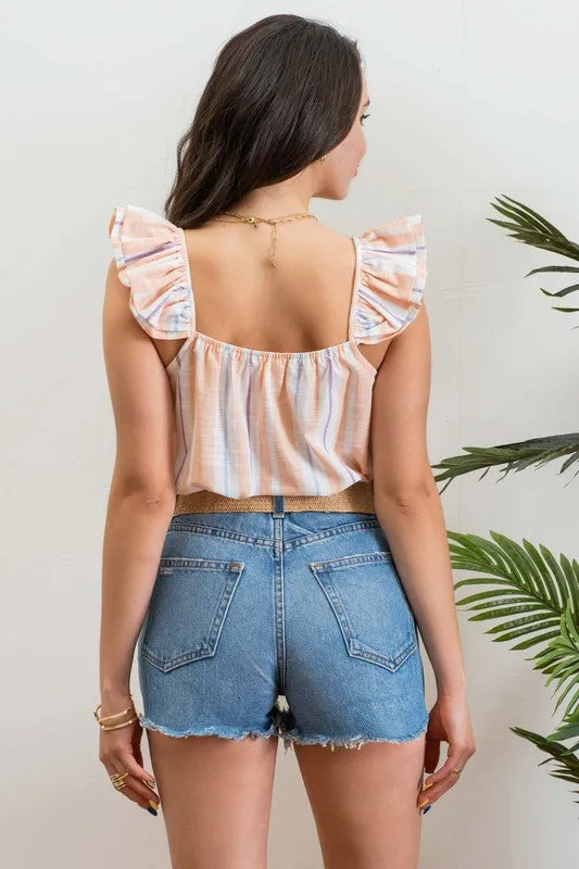 Peaches Stripe Top
