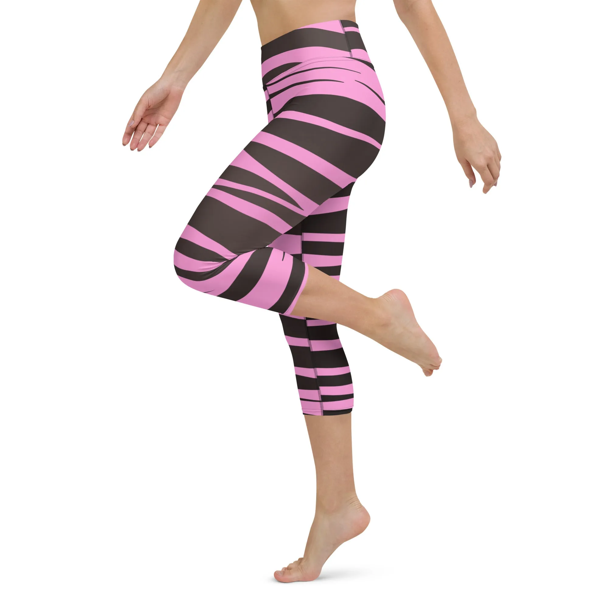 Pink and Black Zebra Yoga Capri Leggings | Fitness Leggings, lioness-love