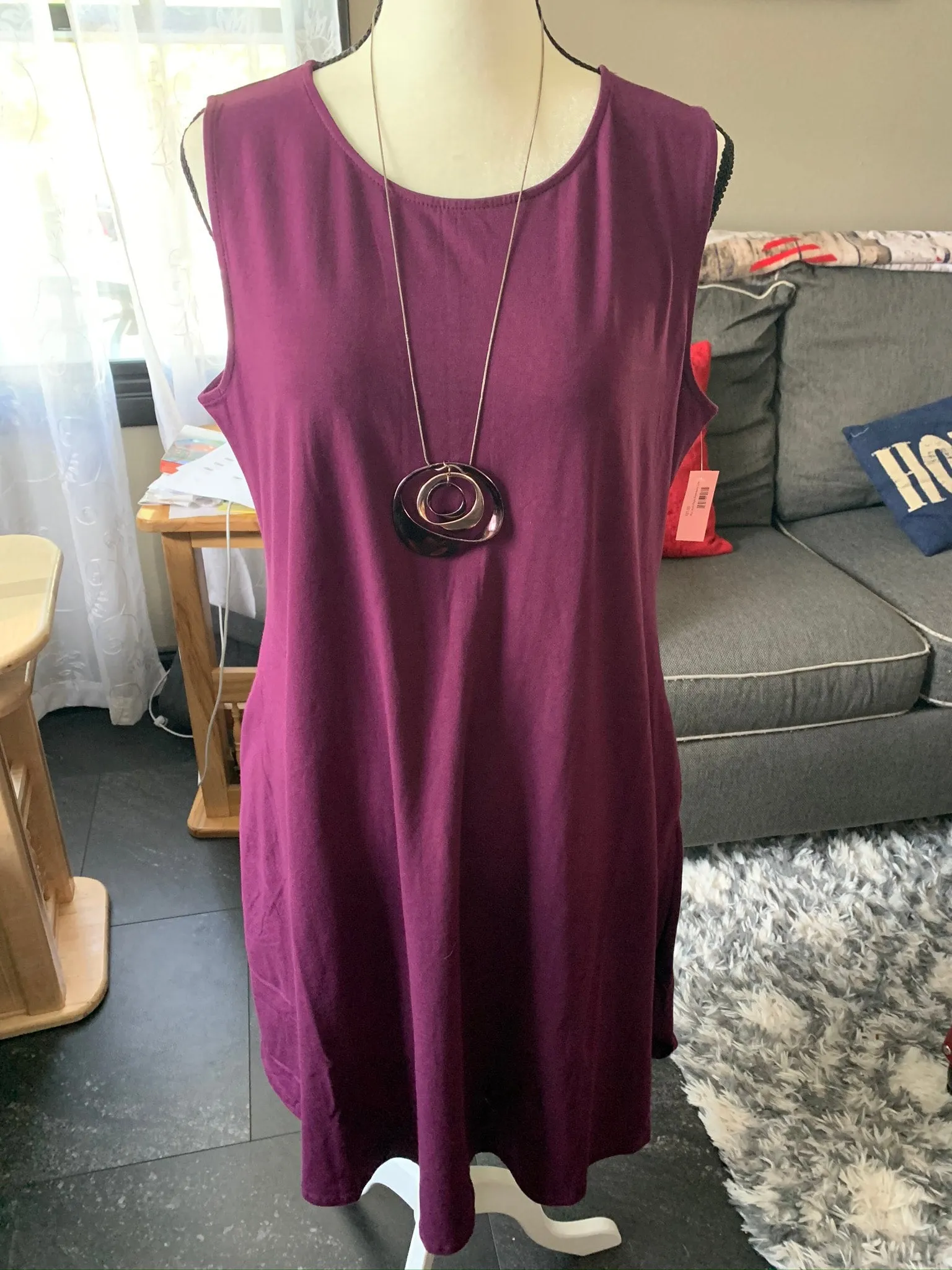 Plus Dark Plum Sleeveless Tunic