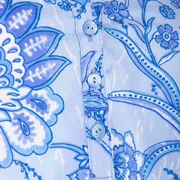 Polo Collar Tunic in Batik Floral