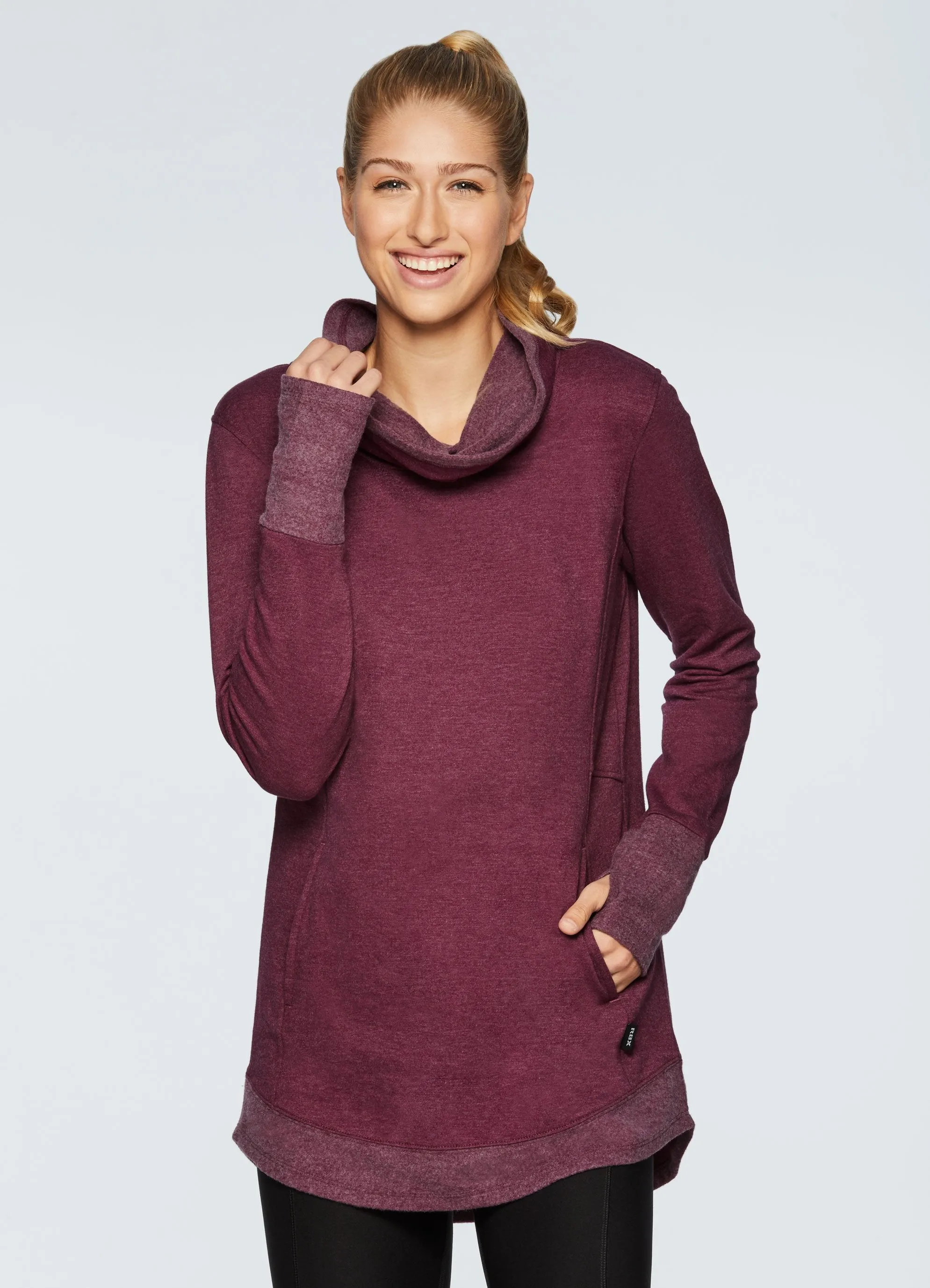 Prime Fleece Cowl Neck Tunic Sweatshirt