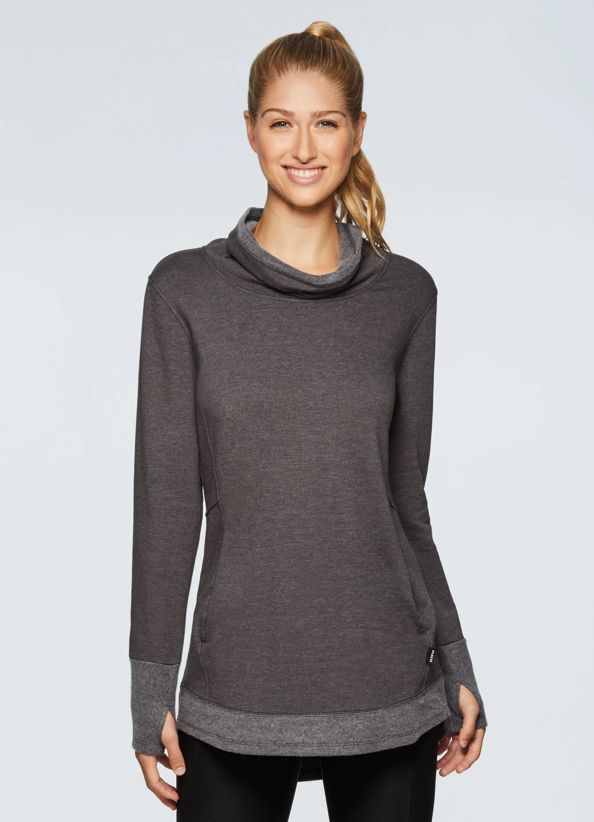 Prime Fleece Cowl Neck Tunic Sweatshirt