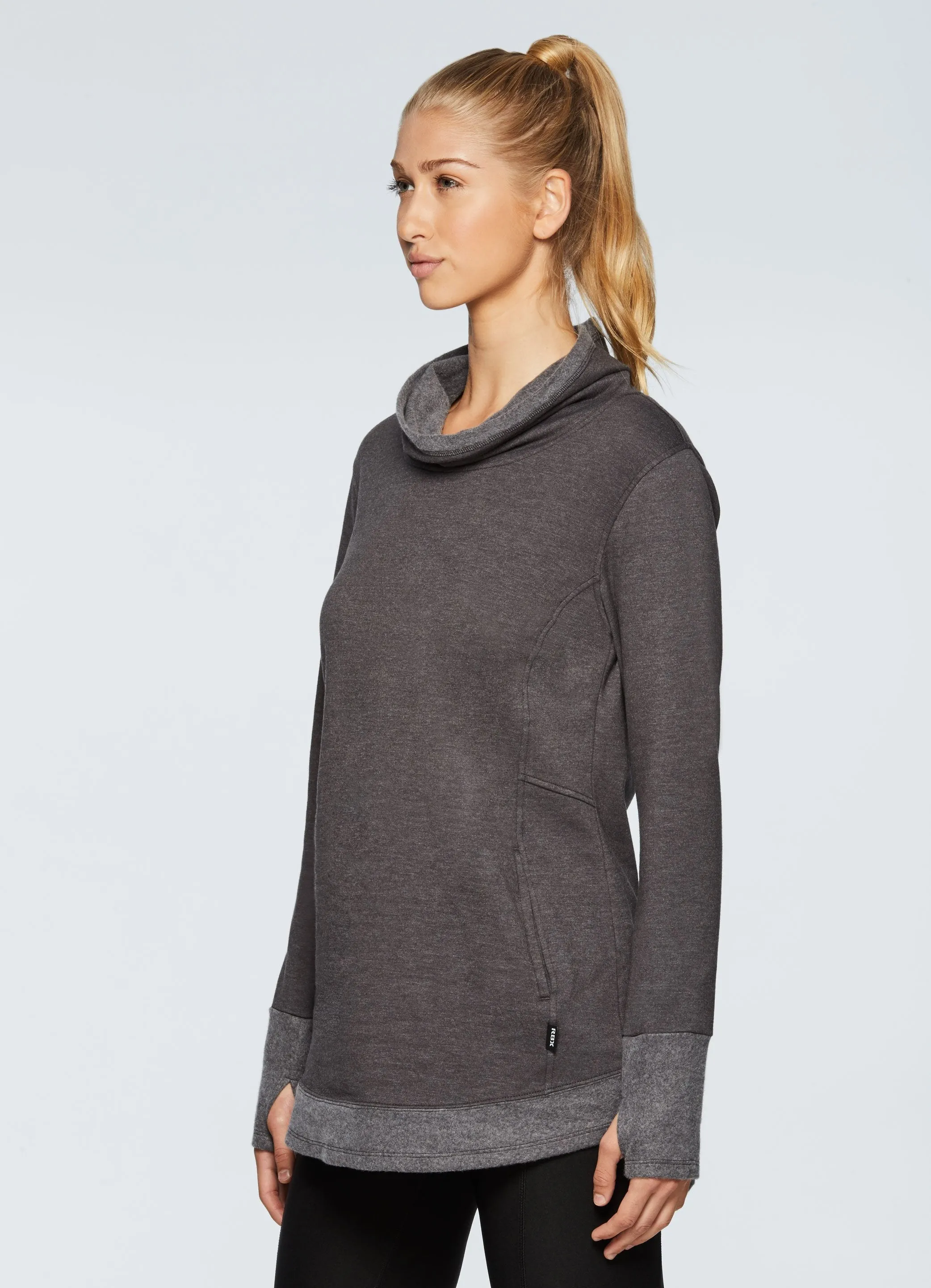Prime Fleece Cowl Neck Tunic Sweatshirt