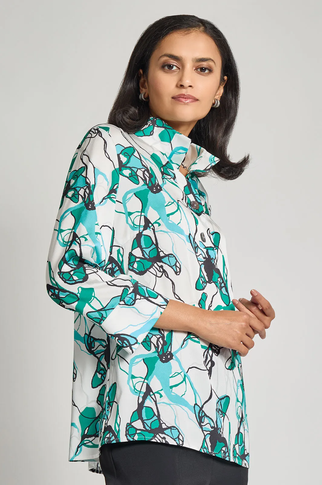 Printed Charmeuse Tunic