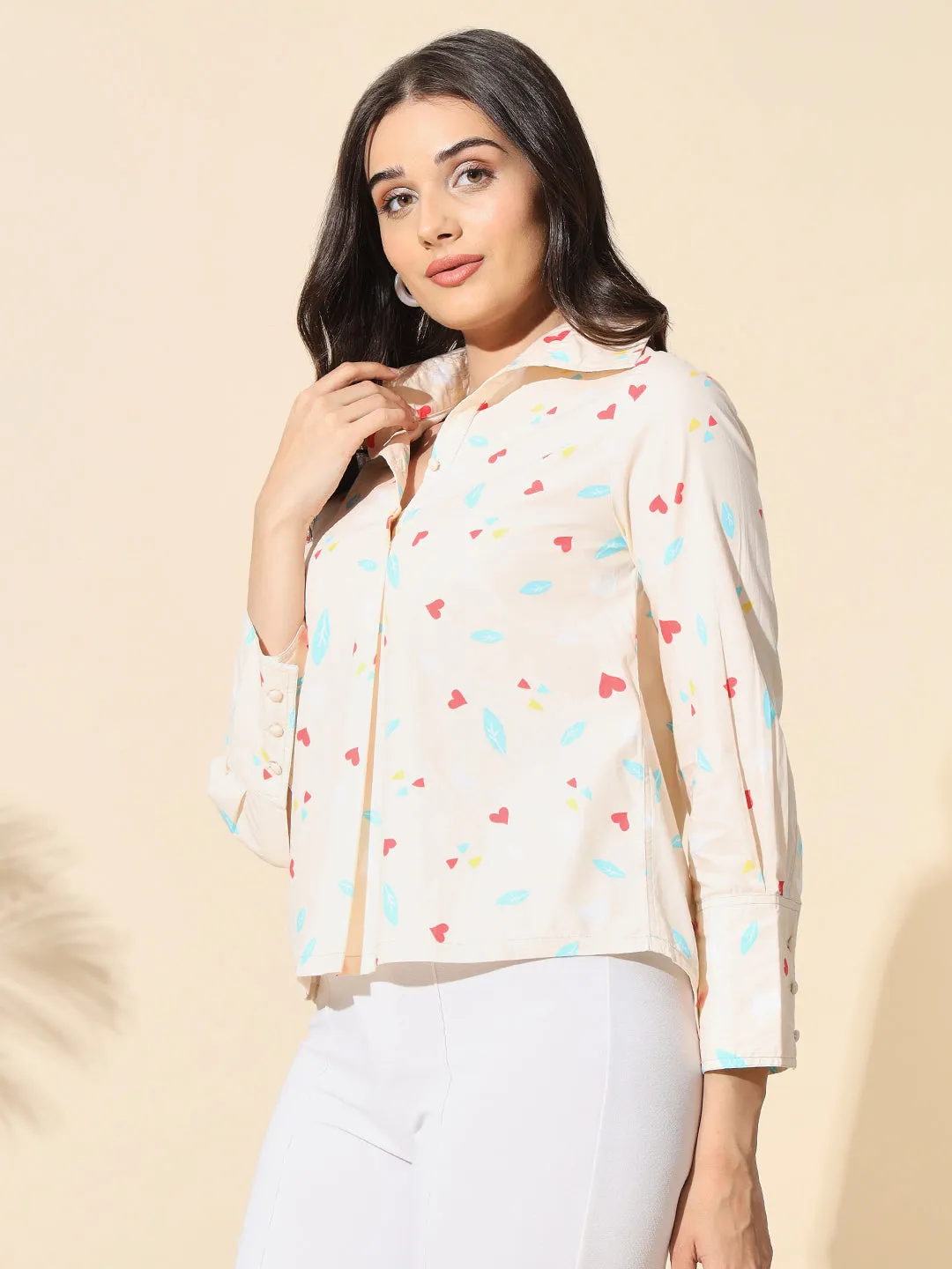 Printed Poplin Shirt- #SHT010