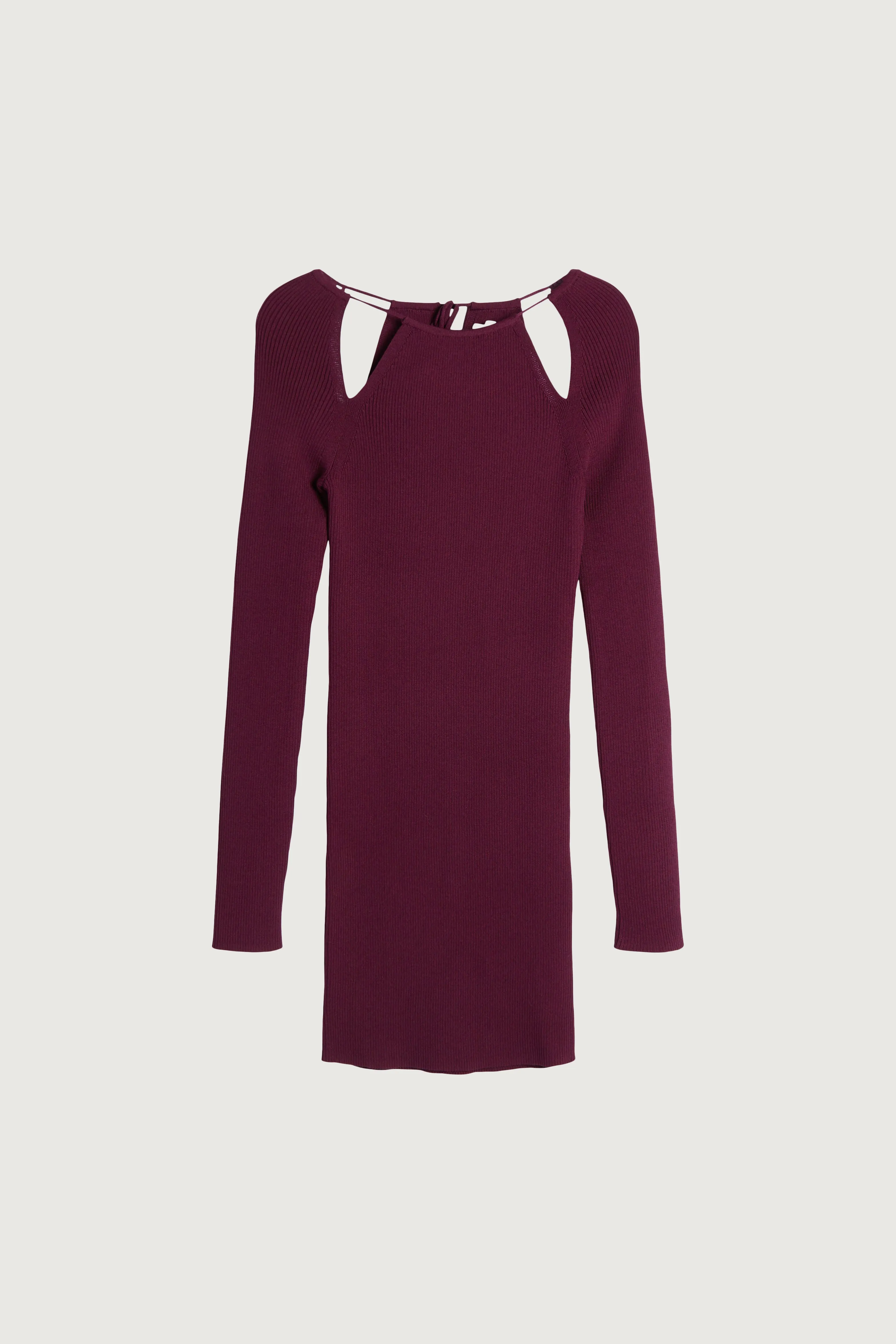 RIB-KNIT MINI DRESS WITH CUTOUTS