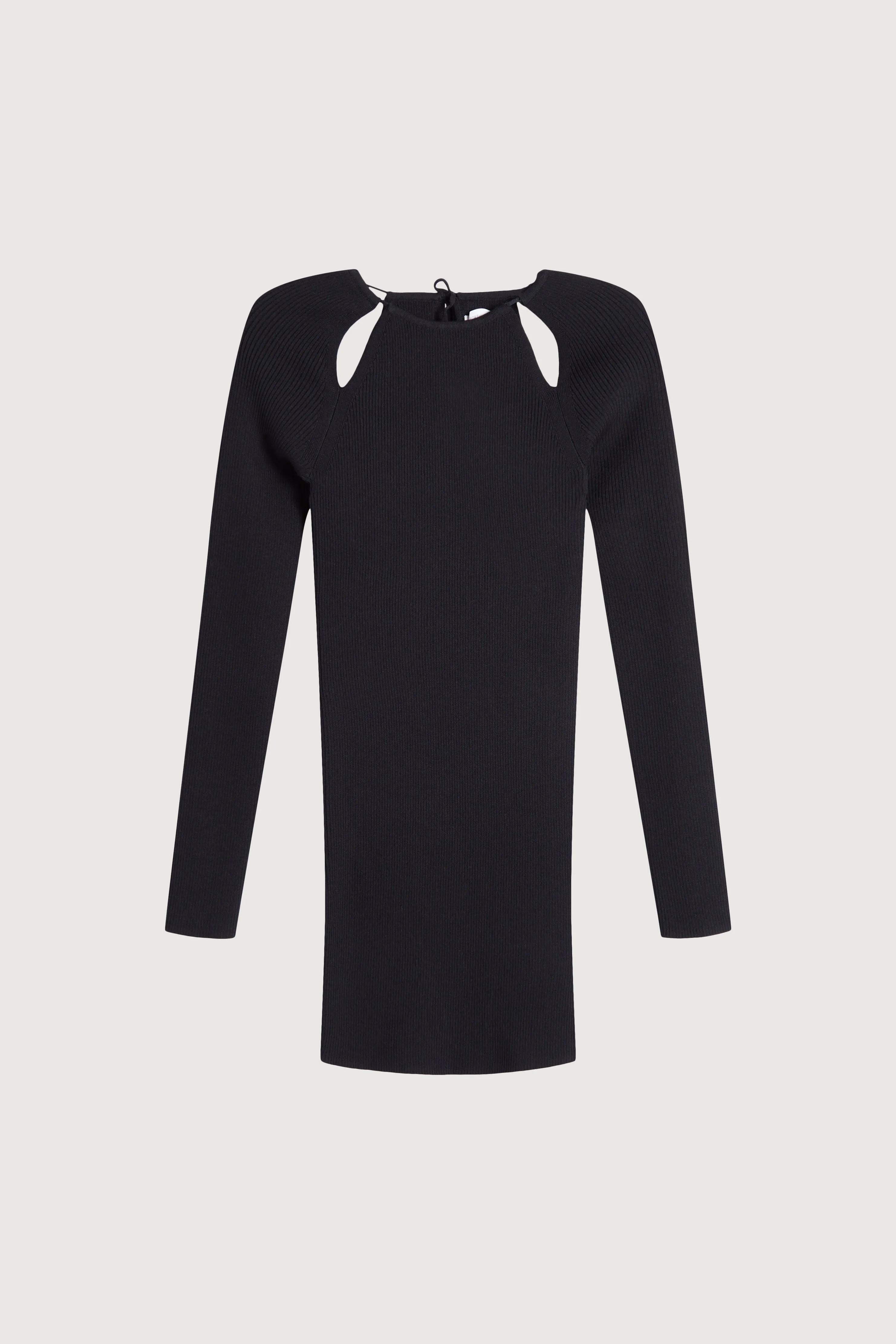 RIB-KNIT MINI DRESS WITH CUTOUTS