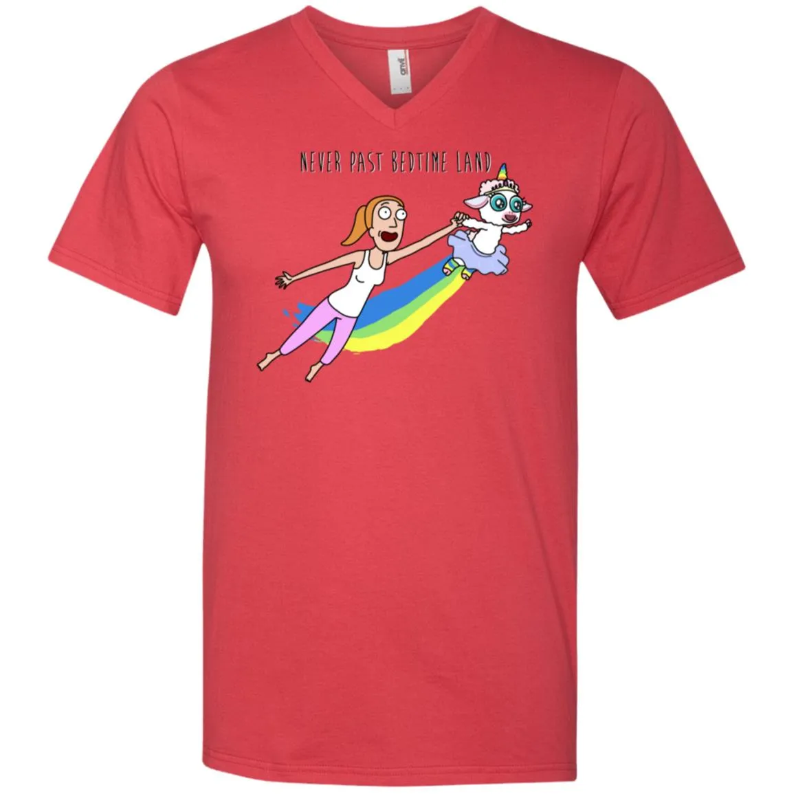 Rick And Morty Summer Never Past Bedtime Land Men V-Neck T-Shirt