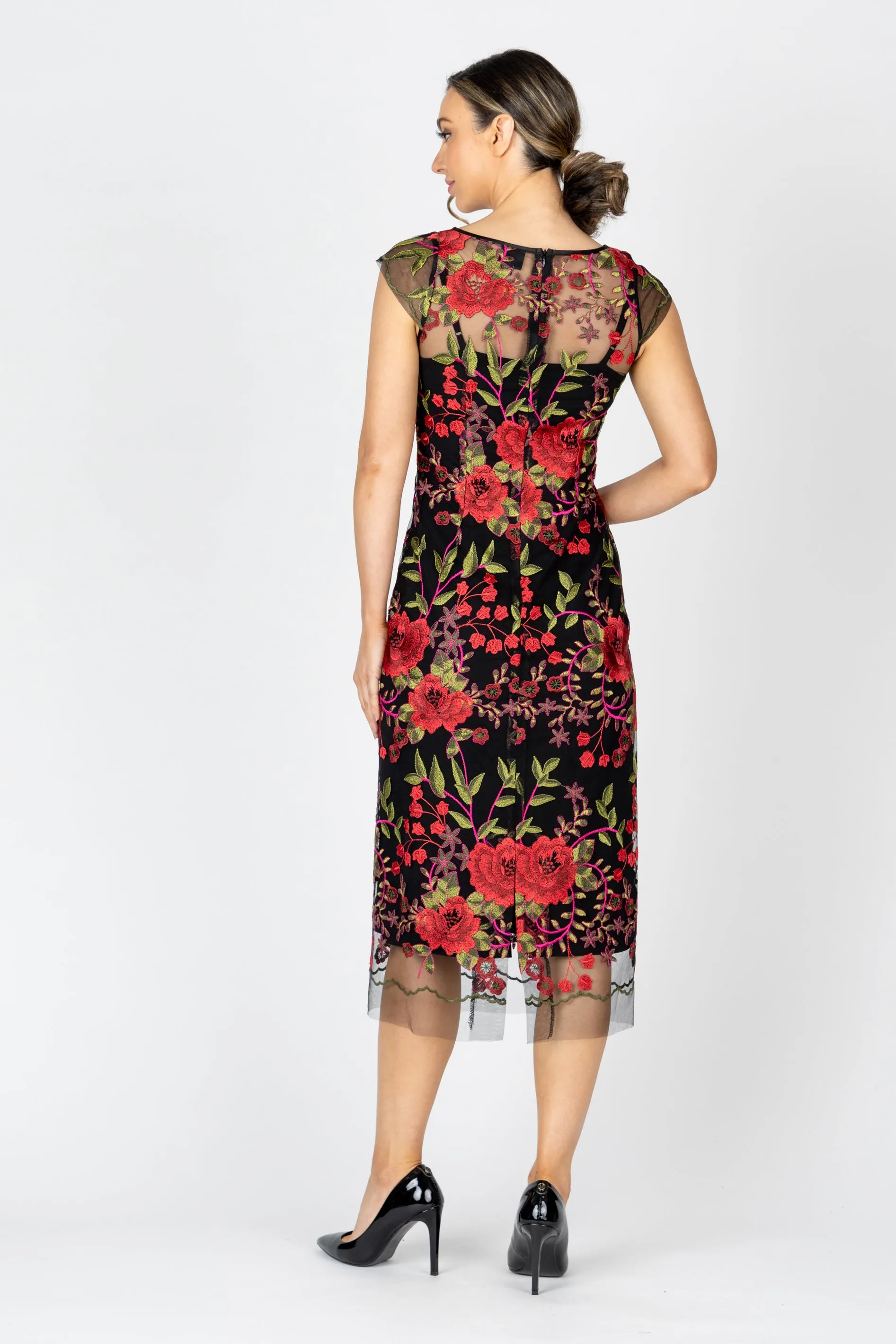 RUBY ROSE Cap Sleeve Midi Dress