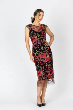RUBY ROSE Cap Sleeve Midi Dress