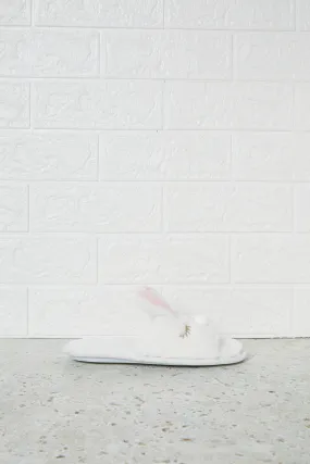 Senior Girls White Bunny Ear Slipper
