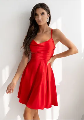 Short flared bottom cocktail dress