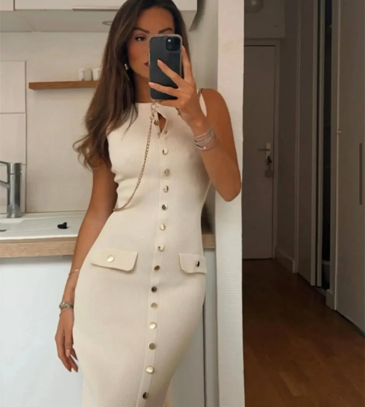 Simple knit midi dress