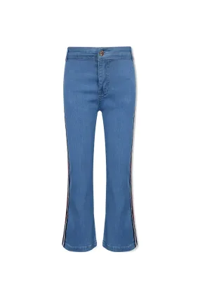 Striped Denim Culottes