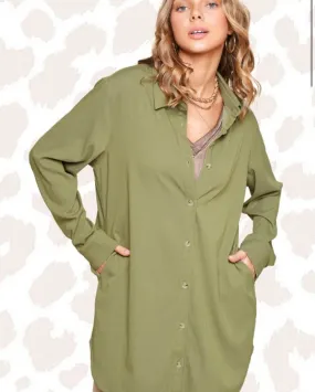 The Ashby Olive Shirt Dress