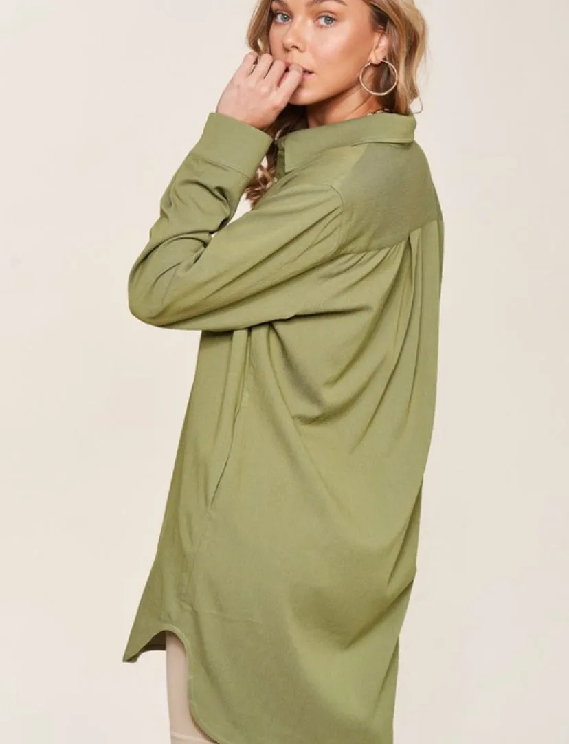 The Ashby Olive Shirt Dress