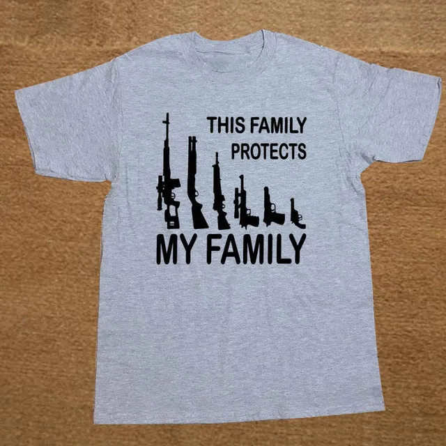 This Family Protects My Family Gun Statement Shirt
