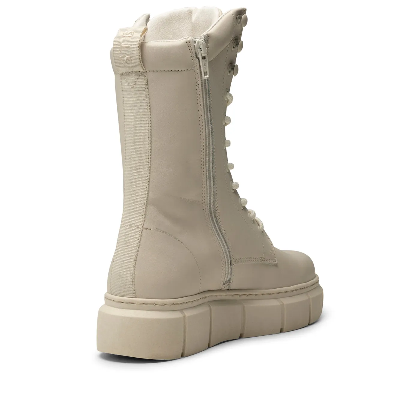 Tove lace up boot leather - OFF WHITE