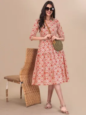Tribal Printed A-line Midi Dress