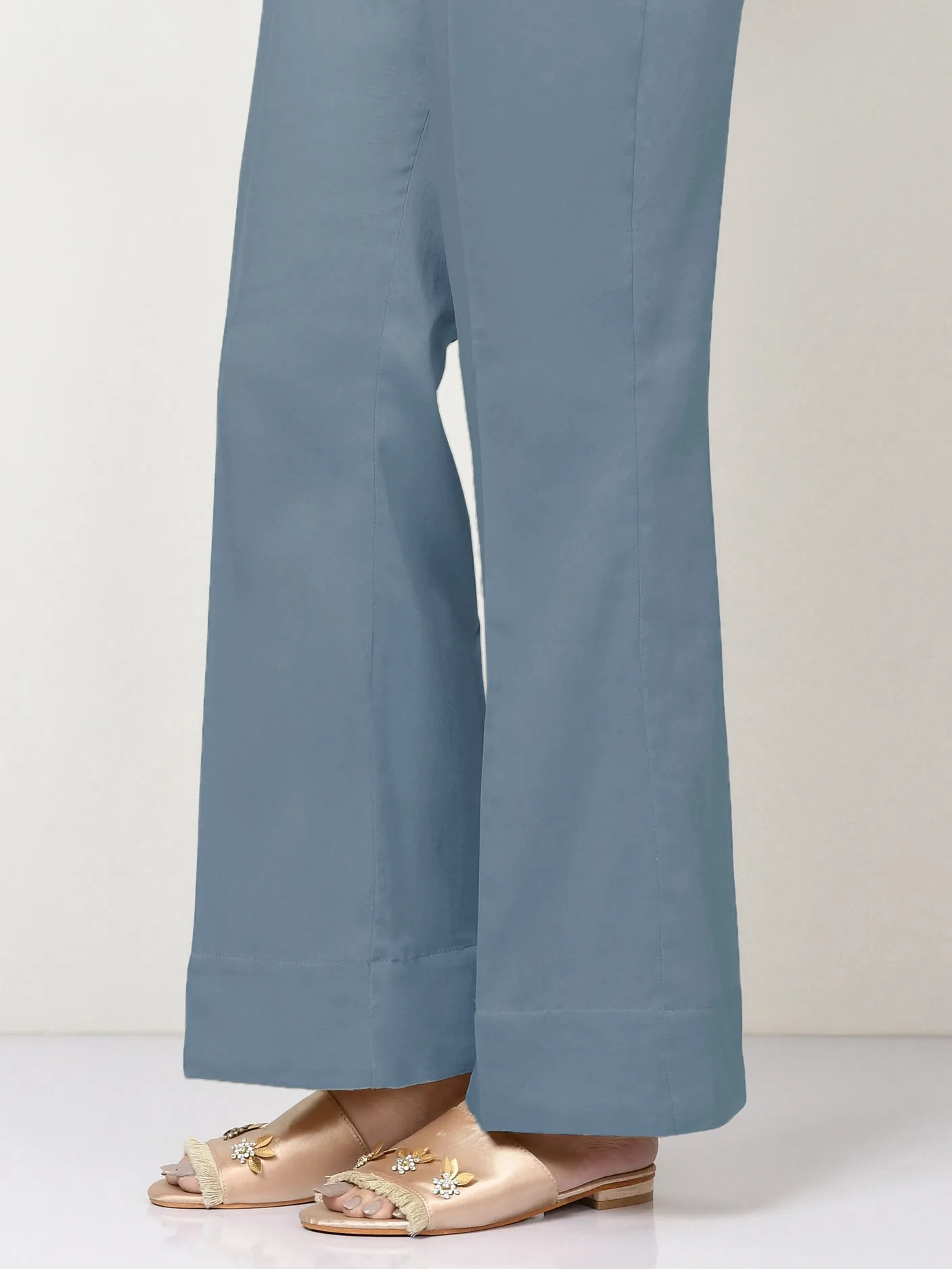 Unstitched Cambric Trouser - Aqua
