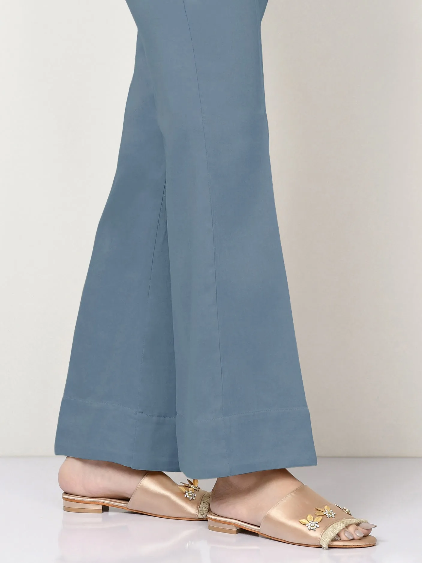 Unstitched Cambric Trouser - Aqua