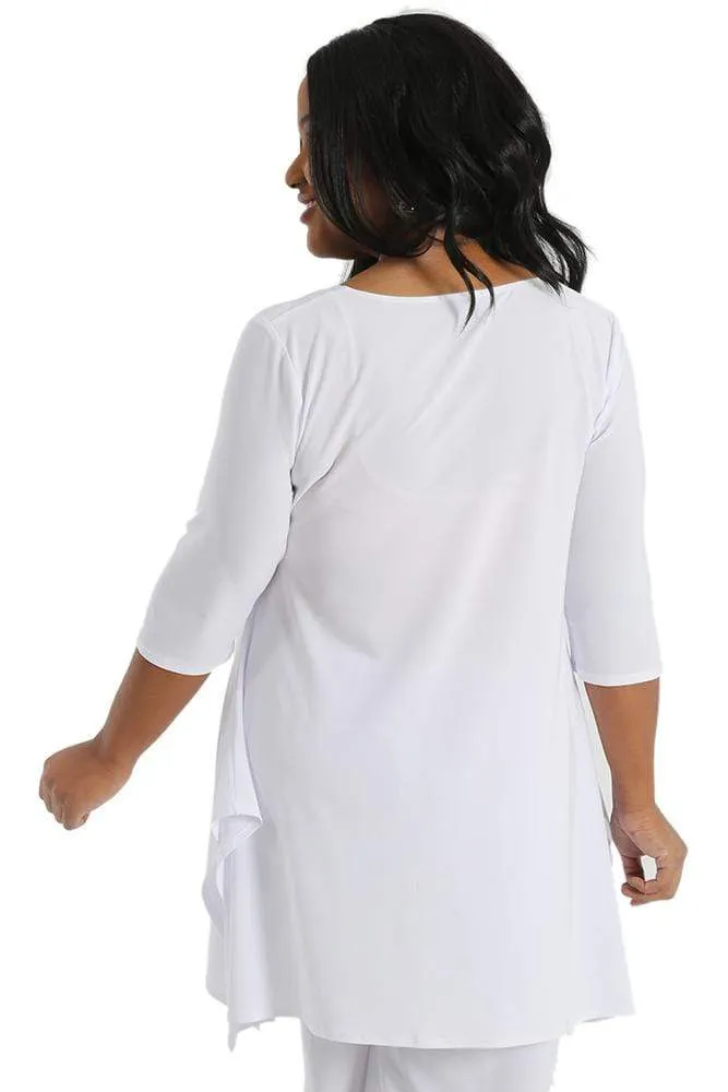 Vikki Vi Jersey White Handkerchief Tunic
