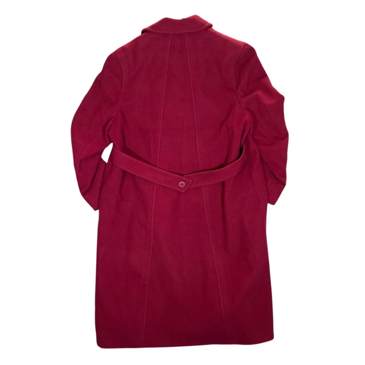 Vintage 90's EASTEX Made In England Heavy Wool Red Over Coat