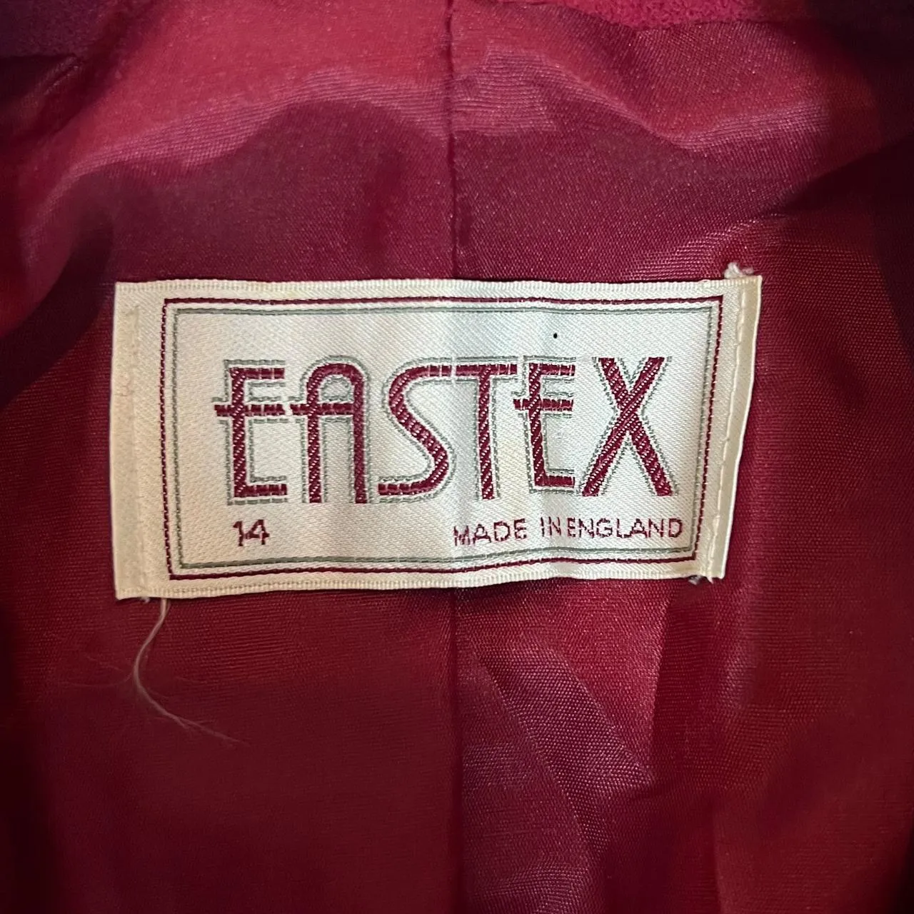 Vintage 90's EASTEX Made In England Heavy Wool Red Over Coat