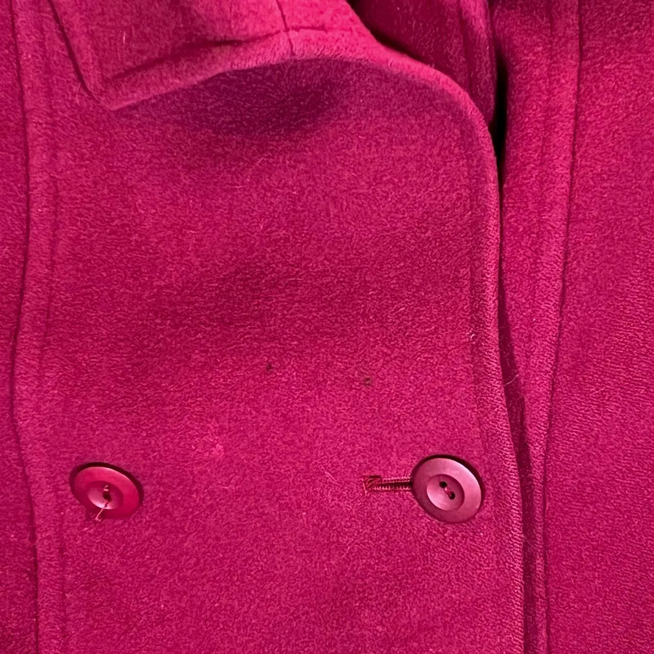 Vintage 90's EASTEX Made In England Heavy Wool Red Over Coat