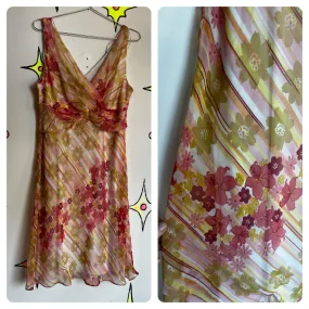 Vintage 90s Y2K | Pink Fairycore Babydoll Coquette Grunge Midi Slip Dress | 14