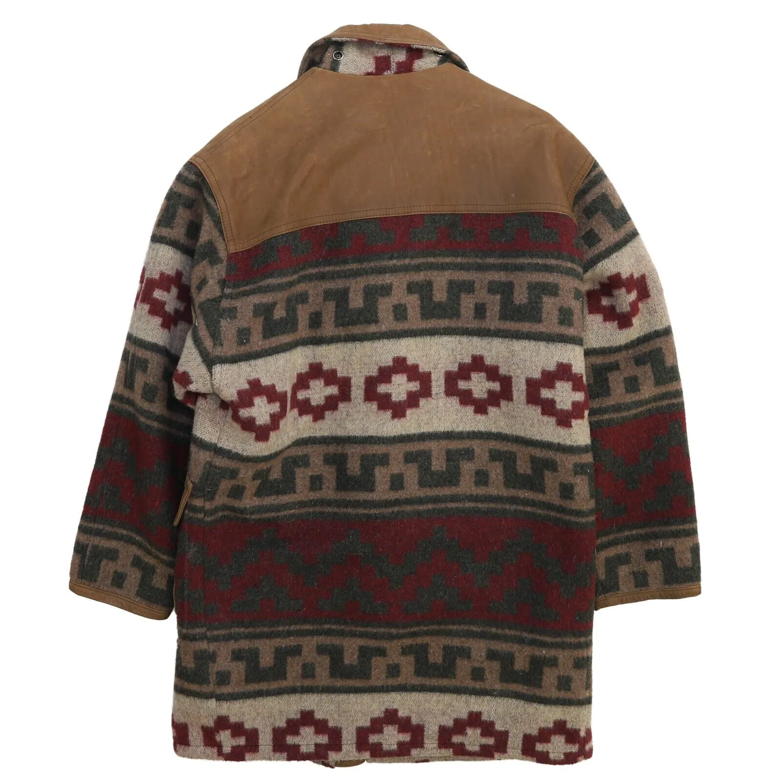Vintage Aztec Wool Coat Jacket Size 36 Small Western