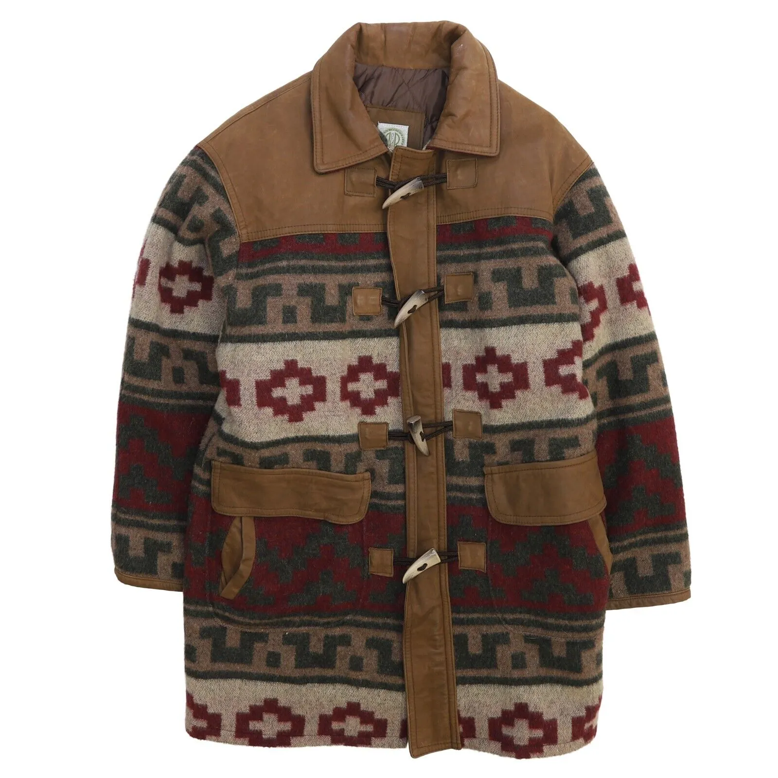 Vintage Aztec Wool Coat Jacket Size 36 Small Western