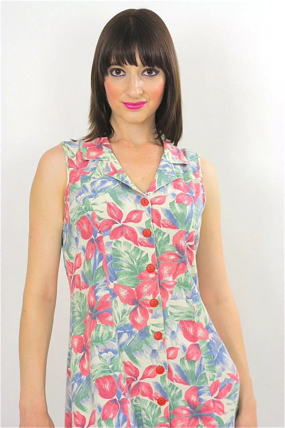 Vintage Hippie Boho pastel Floral Grunge maxi dress