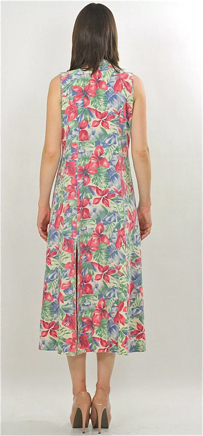 Vintage Hippie Boho pastel Floral Grunge maxi dress
