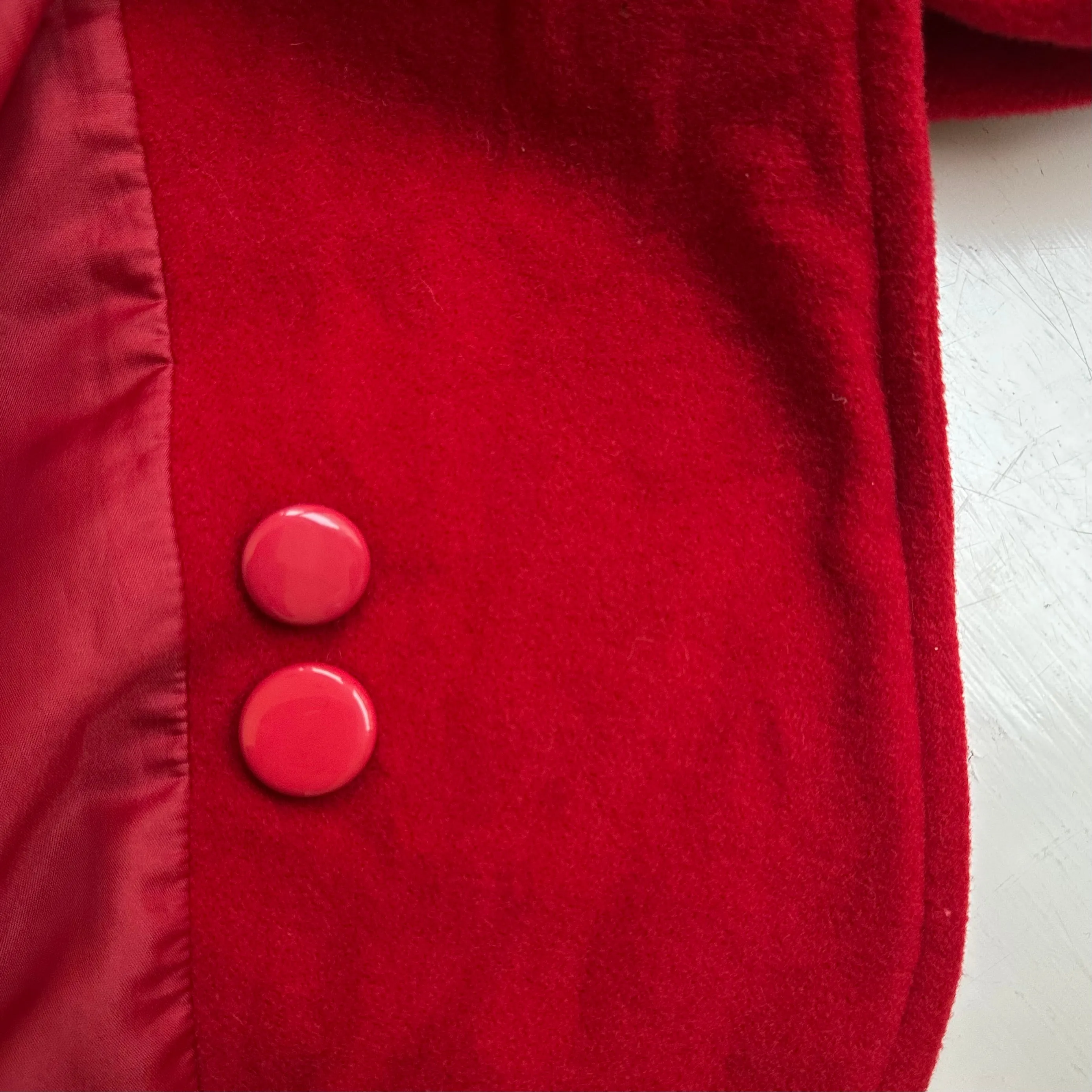 Vintage Red Wool Statement Coat - size M