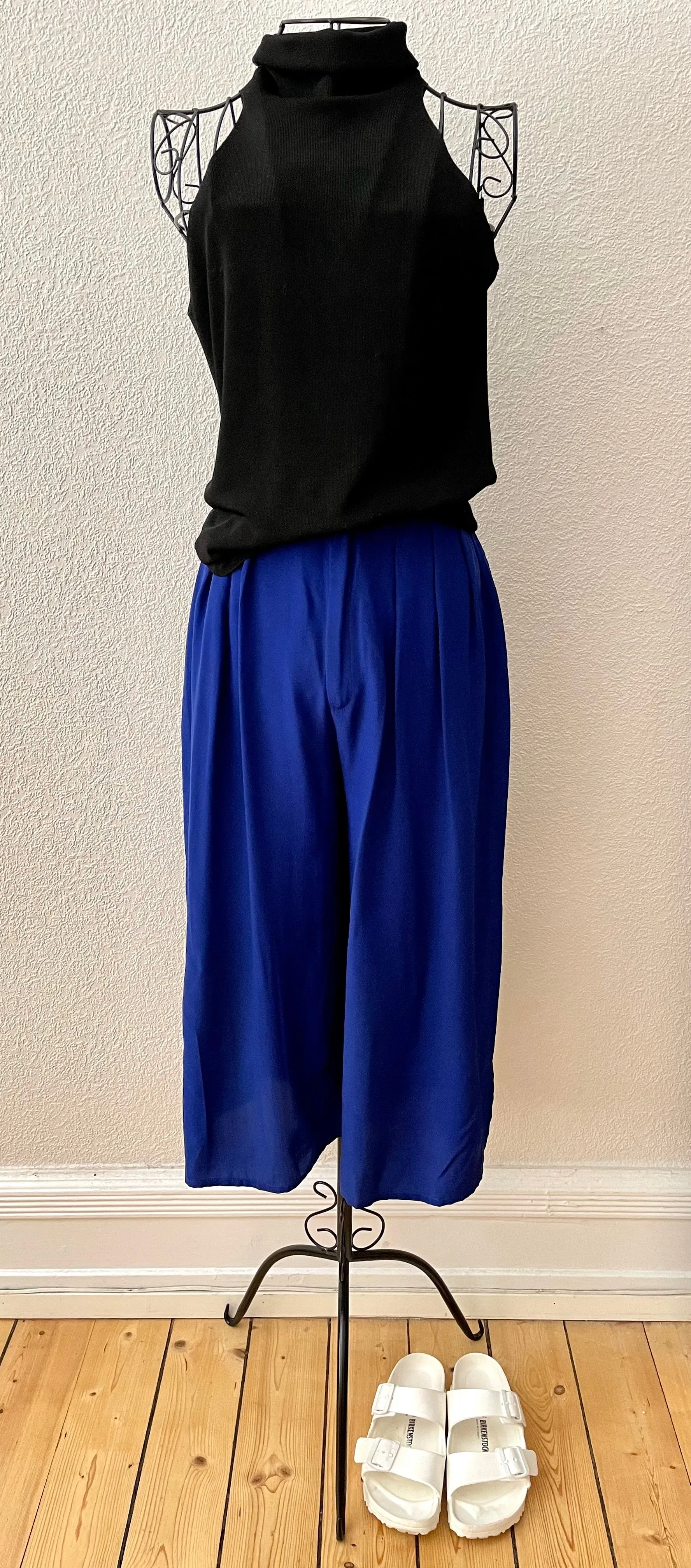 Vintage Silk Culottes - Blue