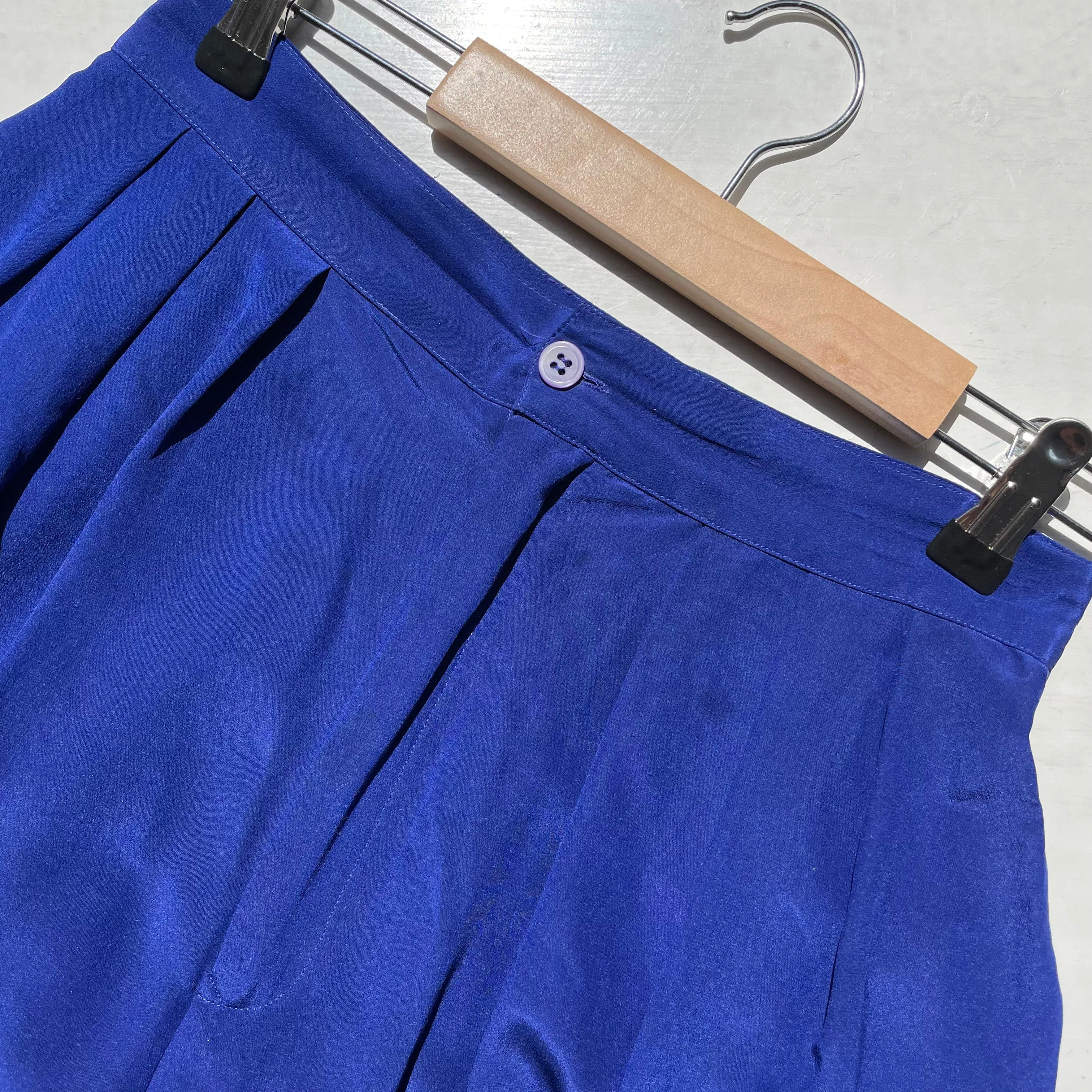 Vintage Silk Culottes - Blue