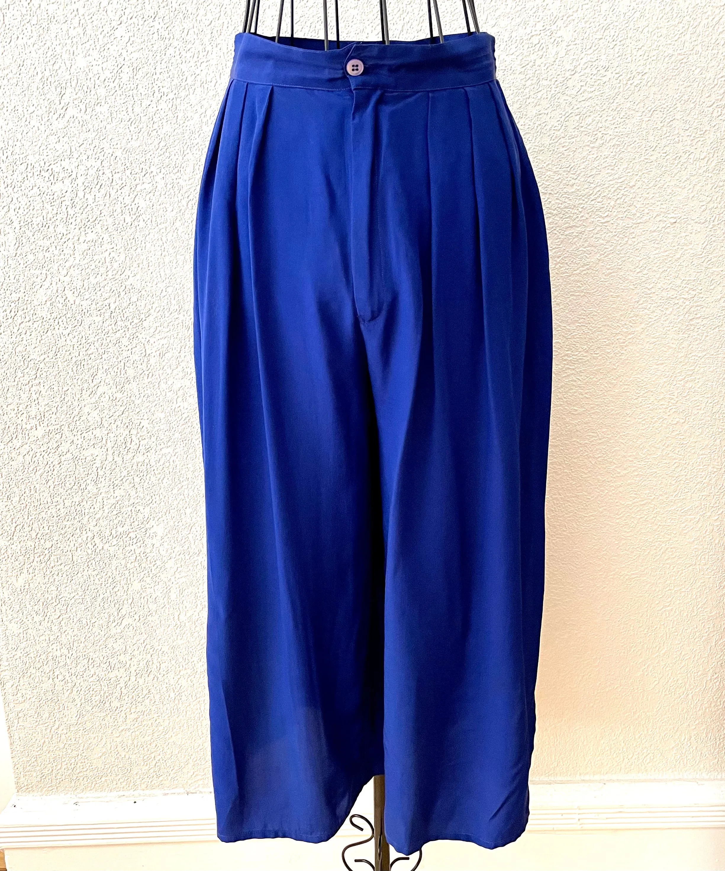 Vintage Silk Culottes - Blue