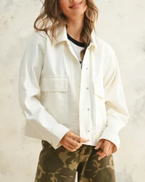 Washed Cotton Jacket - White