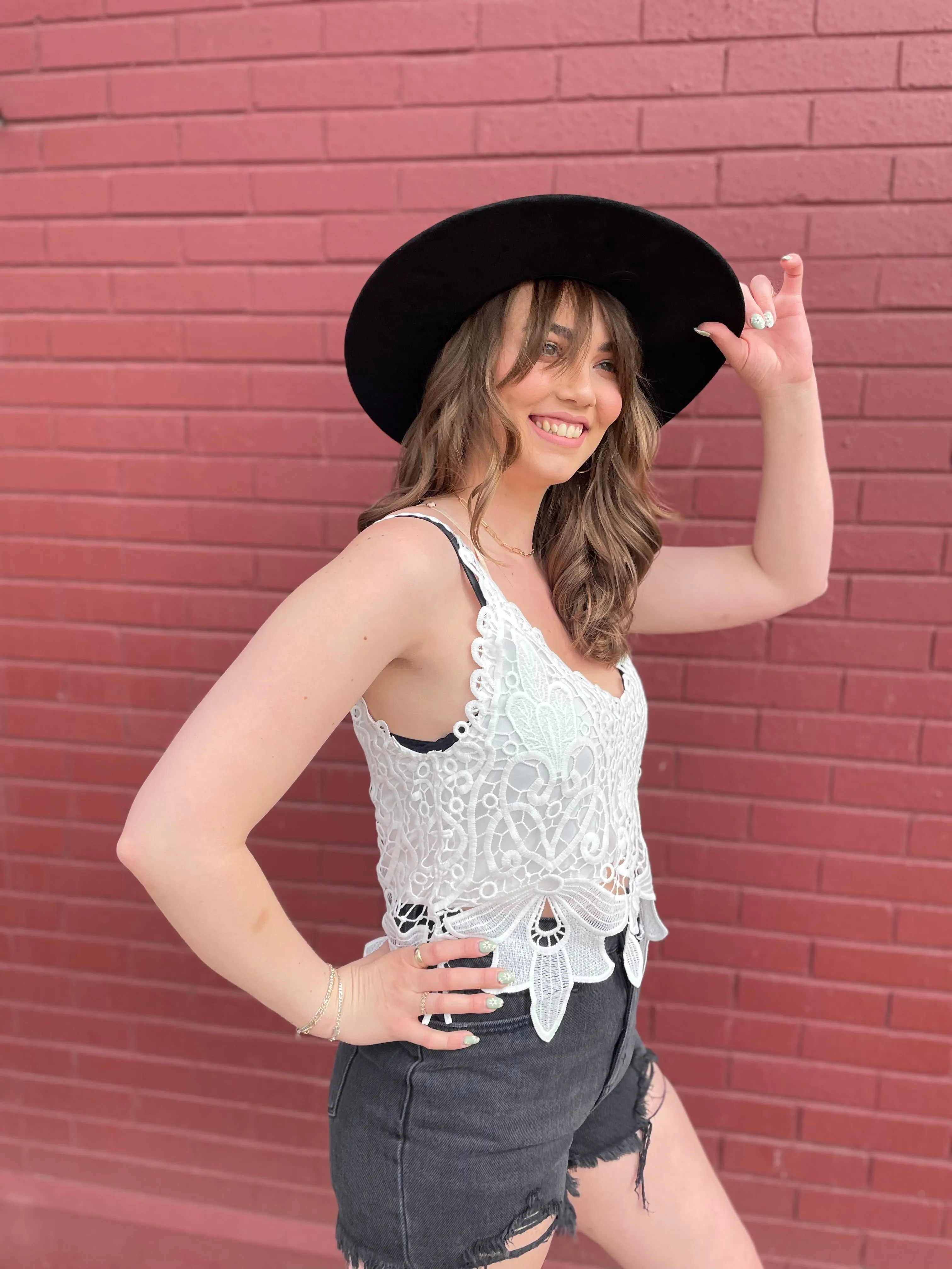 White Crochet Lace Cami