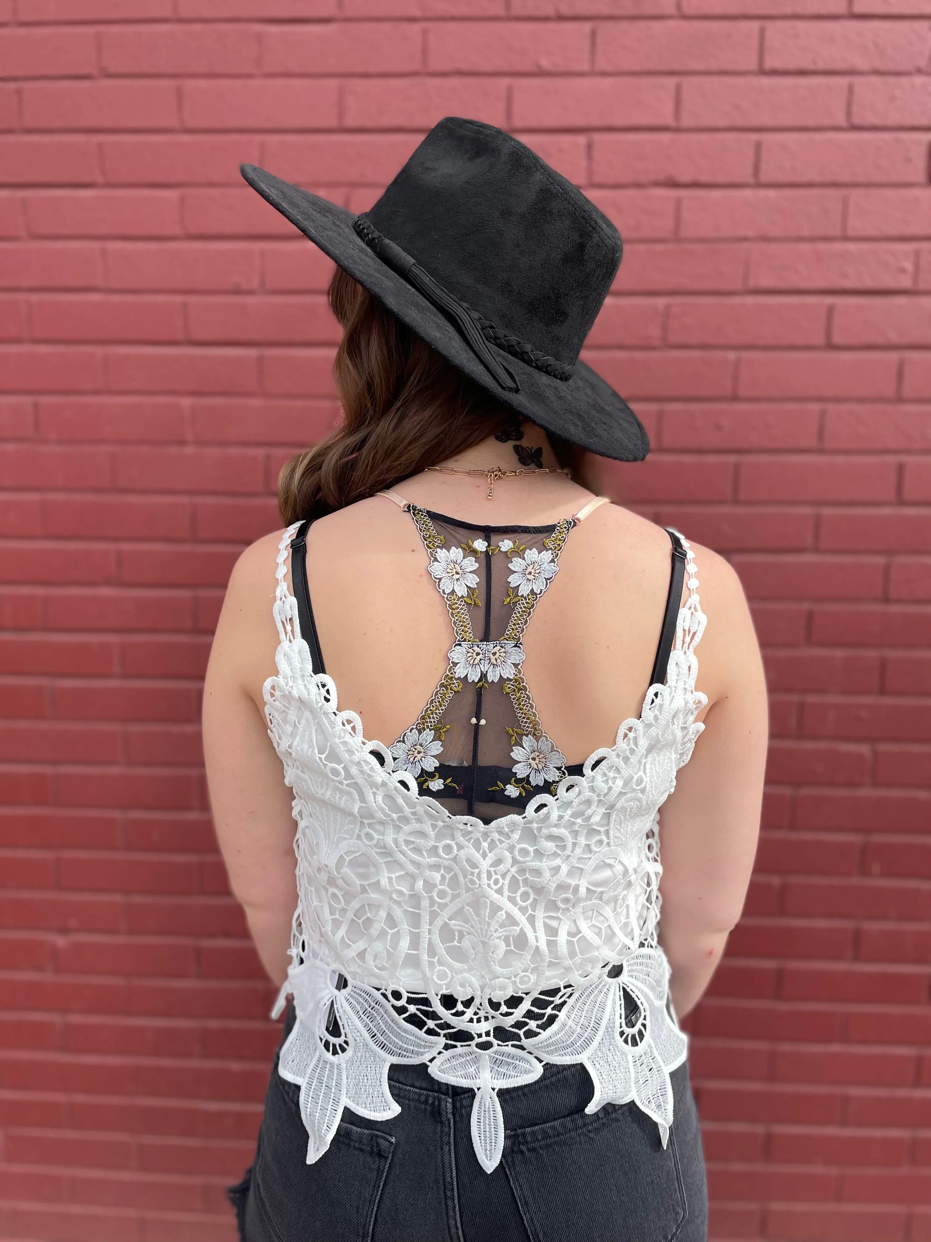 White Crochet Lace Cami