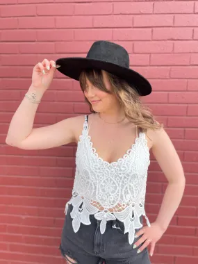 White Crochet Lace Cami