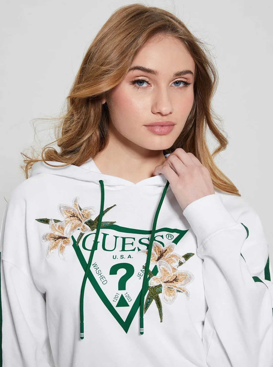 White Green Zoey Hoodie Jumper