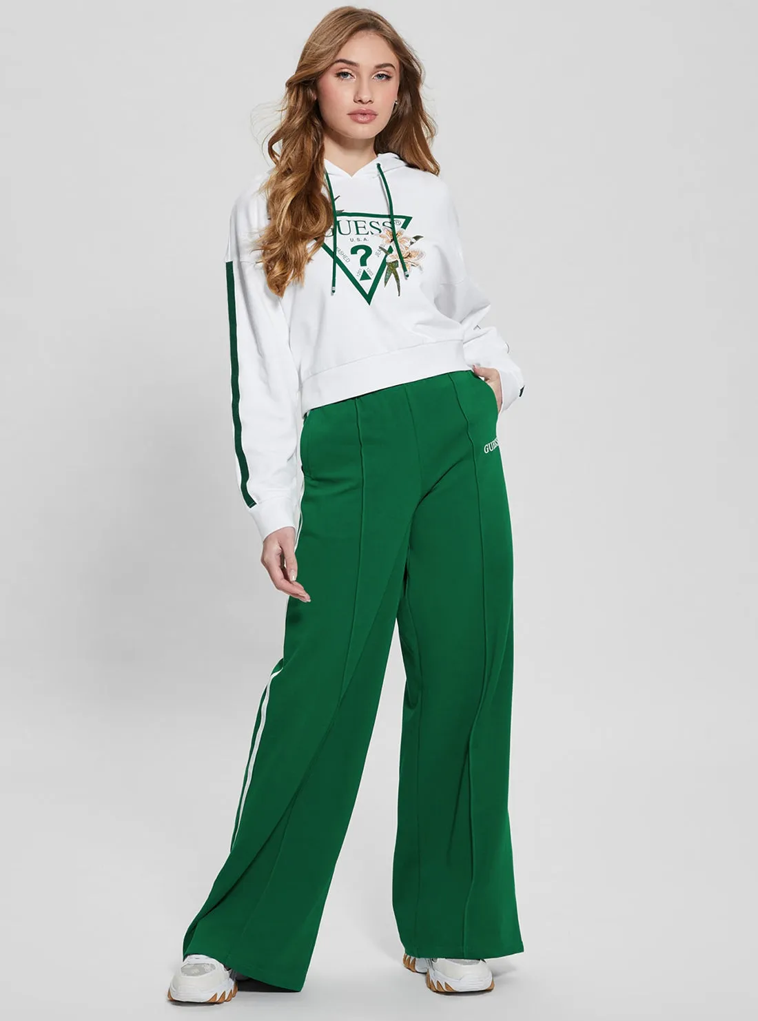 White Green Zoey Hoodie Jumper
